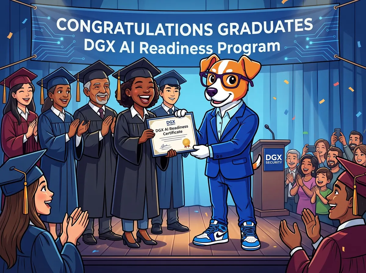 Graduates celebrating completion of DGX training